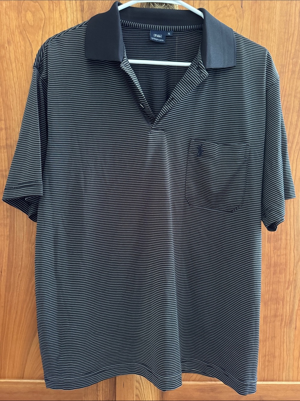 Ralph Lauren Black and White Striped Polo Shirt